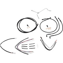 Complete Black Vinyl Handlebar Cable/Line Kit for Ape Hangers — 14" (35.5 cm), Black