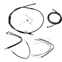 Complete Black Vinyl Handlebar Cable/Line Kit for Ape Hangers — 16" handlebar, ABS