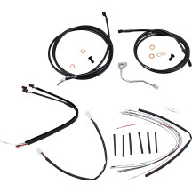 Complete Black Vinyl Handlebar Cable/Line Kit for Ape Hangers — 18" handlebar height, Ape Hanger fit, Black