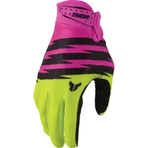 THOR Youth Launchmode Shockie Gloves — 2XS, Fuchsia, Fluorescent Yellow, Acid, Black