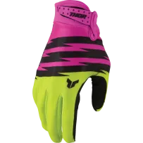 THOR Youth Launchmode Shockie Gloves — 2XS, Fuchsia, Fluorescent Yellow, Acid, Black