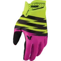 THOR Youth Launchmode Shockie Gloves — 2XS, Fuchsia, Fluorescent Yellow, Acid, Black