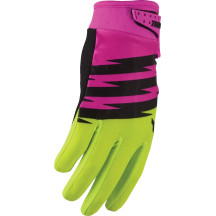 Youth Launchmode Shockie Gloves — XS, Fuchsia, Fluorescent Yellow, Acid, Black