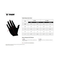 THOR Youth Launchmode Shockie Gloves — 2XS, Red/White/Blue