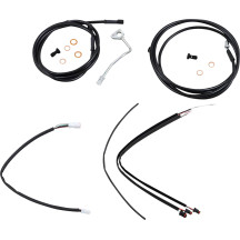Complete Black Vinyl Handlebar Cable/Line Kit for Ape Hangers — 18" handlebar, Ape Hanger