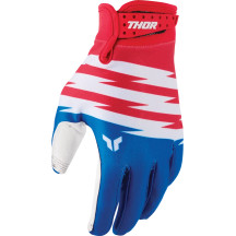 Youth Launchmode Shockie Gloves — M, Red, White, Blue