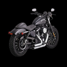 Shortshots Staggered Exhaust System Chrome — Chrome, 2-Into-2 System, Steel