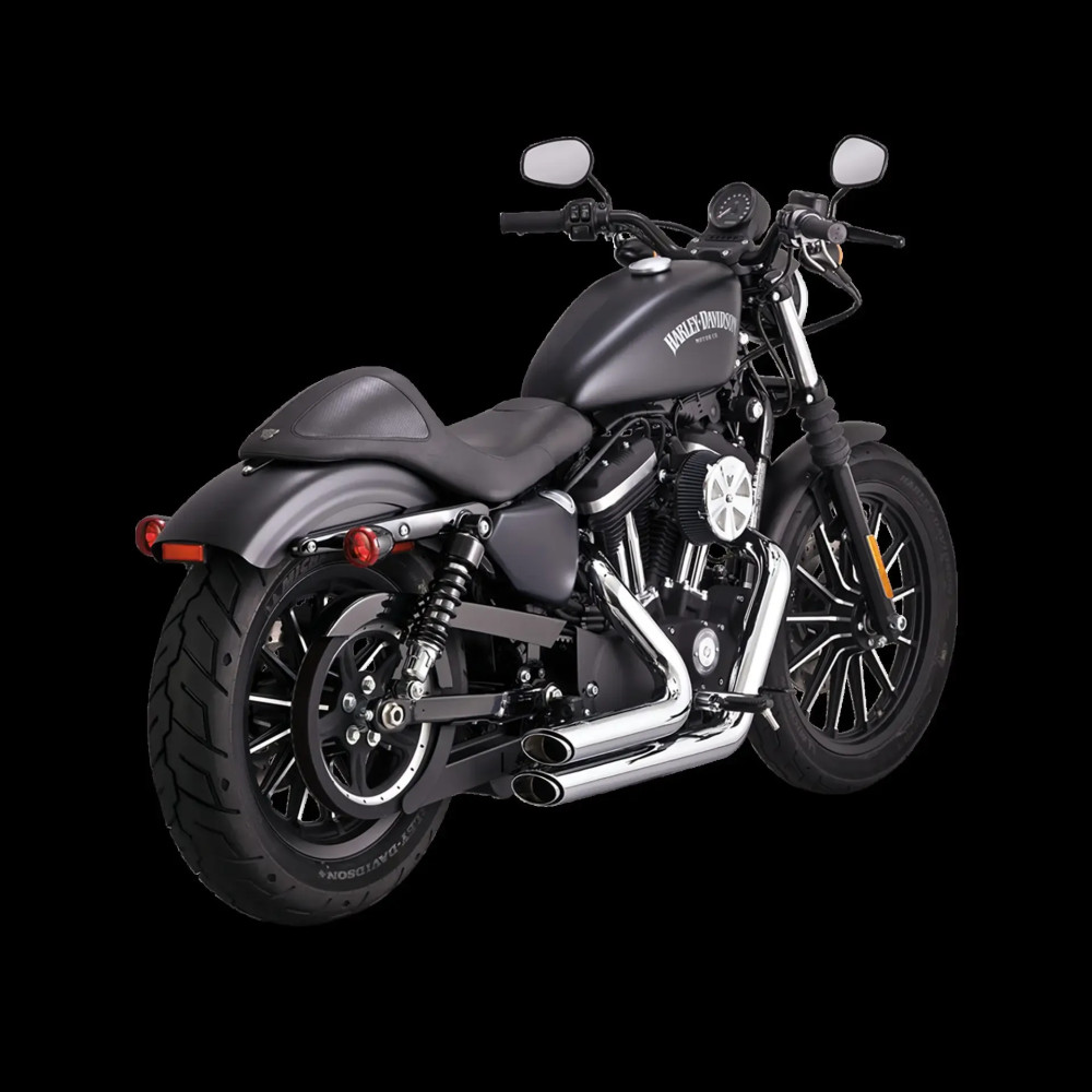 Shortshots Staggered Exhaust System Chrome — Chrome, 2-Into-2 System, Steel