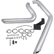 Shortshots Staggered Exhaust System Chrome — Chrome, 2-Into-2 System, Steel