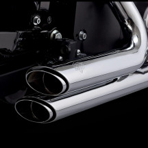 Shortshots Staggered Exhaust System Chrome — Chrome, 2-Into-2 System, Steel