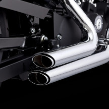 Shortshots Staggered Exhaust System Chrome — Chrome, 2-Into-2 System, Steel