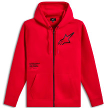 Transverse Zip Hoodie — L, Red, Men's