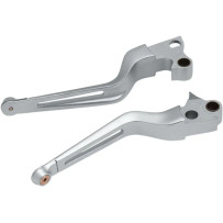 Dillinger Lever Set — Silver, matte finish, for Harley-Davidson®
