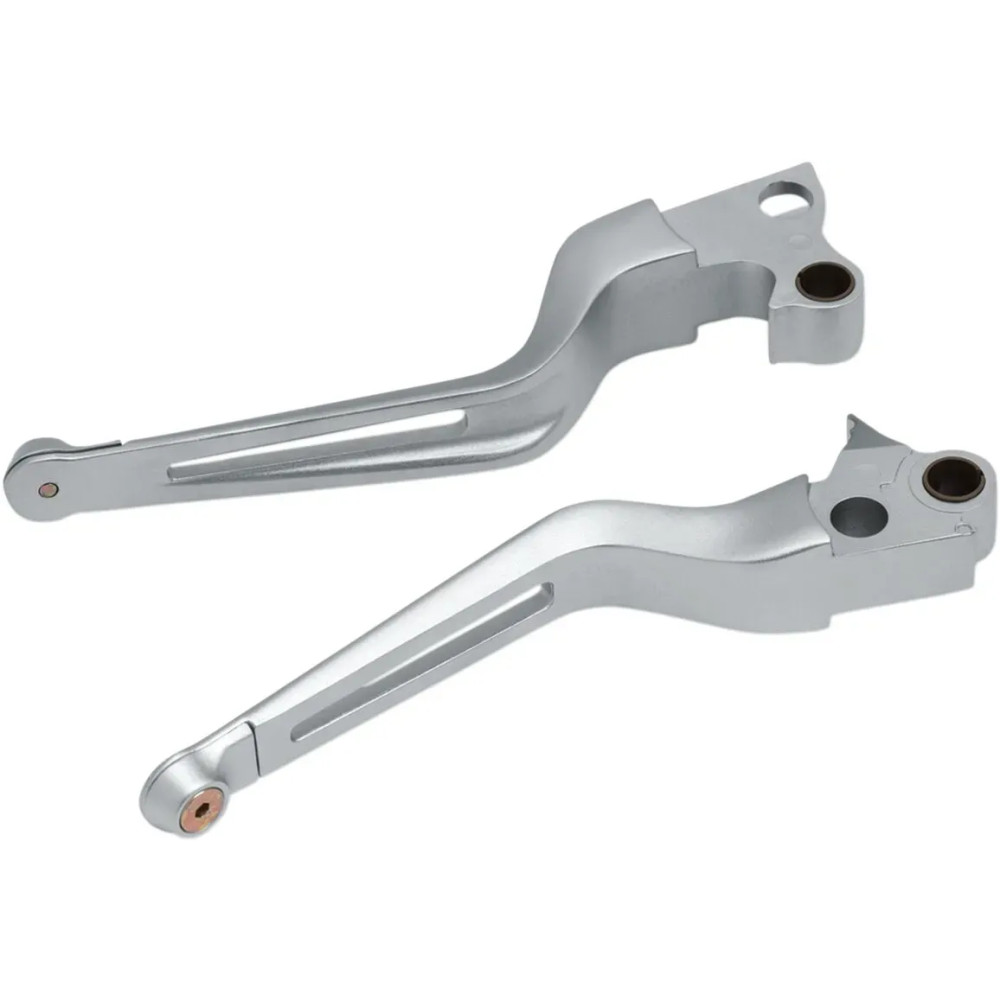 Dillinger Lever Set — Silver, matte finish, for Harley-Davidson®