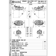 GP4-RX Brake Caliper Kit Upgrade Line — 4 Piston, Front Left & Right, Aluminum