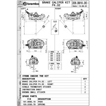 GP4-RX Brake Caliper Kit Upgrade Line — Front Left & Right, 4-Piston, 32mm