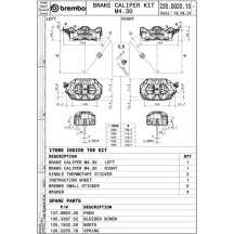 Stylema Brake Caliper Kit Prime Line — Front Left & Right, 4-Piston, 30mm, Aluminum, Gray