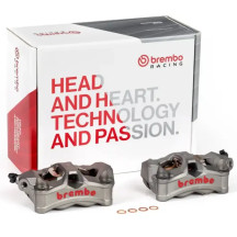 Stylema Brake Caliper Kit Prime Line — Front Left & Right, 4-Piston, 30mm, Aluminum, Gray