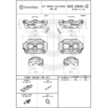HYPURE M4.30 Brake Caliper — Front Left, 4-Piston, Gold