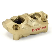 BREMBO HYPURE M4.30 Brake Caliper — Front Right, Gold, 4-Piston, 30mm, DOT 4/5.1