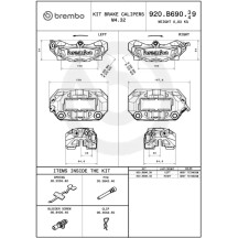 M4.32 Brake Caliper Prime Line — Front Right, 4-Piston, 32 mm, Gray