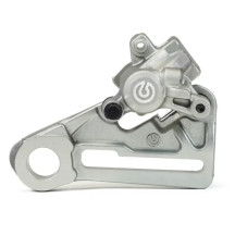 PF Brake Caliper Rear — Rear Brake, Silver, Aluminum