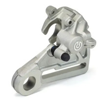 PF Brake Caliper Rear — Rear Brake, Silver, Aluminum