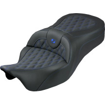 Roadsofa™ King Seat — Black, Blue Stitching