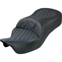 Roadsofa™ King Seat — Black, Blue Stitching