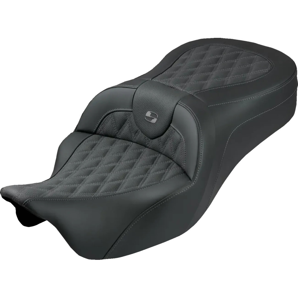 Roadsofa™ King Seat — Black, Gray Stitching, 2-Up Seat