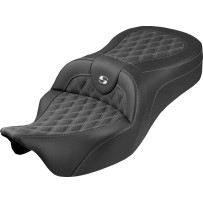 Roadsofa™ King Seat — Black, White Stitching, 31 in