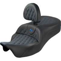 Roadsofa™ King Seat — 2-Up Seat, 31 in, Black, Blue Stitching