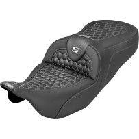 Roadsofa™ Seat — Black, White stitching, 2-Up Seat