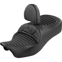 Roadsofa™ King Seat — Black, 2-Up Seat, with Driver Backrest