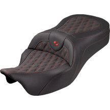 Roadsofa™ King Seat — Black, Red Stitching, 2-Up Seat