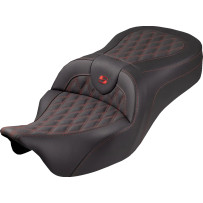 Roadsofa™ King Seat — Black, Red Stitching, 2-Up Seat