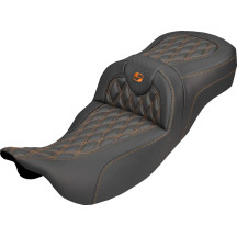 Roadsofa™ Carbon Fiber Seat — Extended Reach, Black/Orange, 2-Up Seat