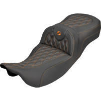 Roadsofa™ Carbon Fiber Seat — Extended Reach, Black/Orange, 2-Up Seat
