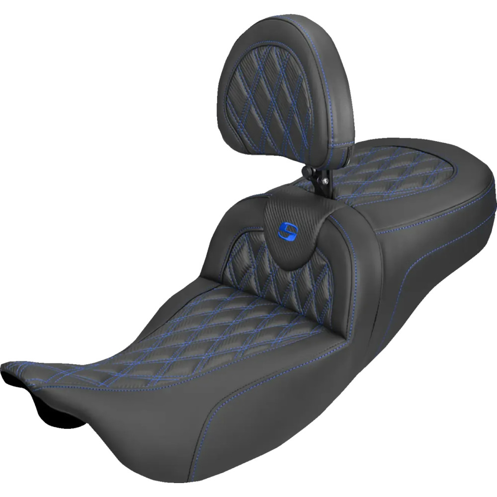 Roadsofa™ Carbon Fiber Seat — 31 in, 17-1/2 in, 14-1/2 in, 11-1/2 in, 13-1/2 in, Black, Blue, Carbon Fiber