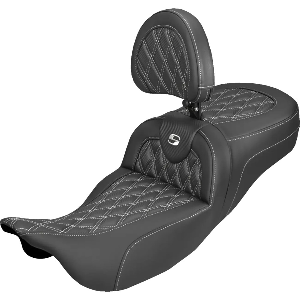 Roadsofa™ Carbon Fiber Seat — Black, Carbon Fiber, 2-Up Seat, Extended Reach