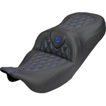 Roadsofa™ Carbon Fiber Seat — 2-Up Seat, Black/Blue, 31 in