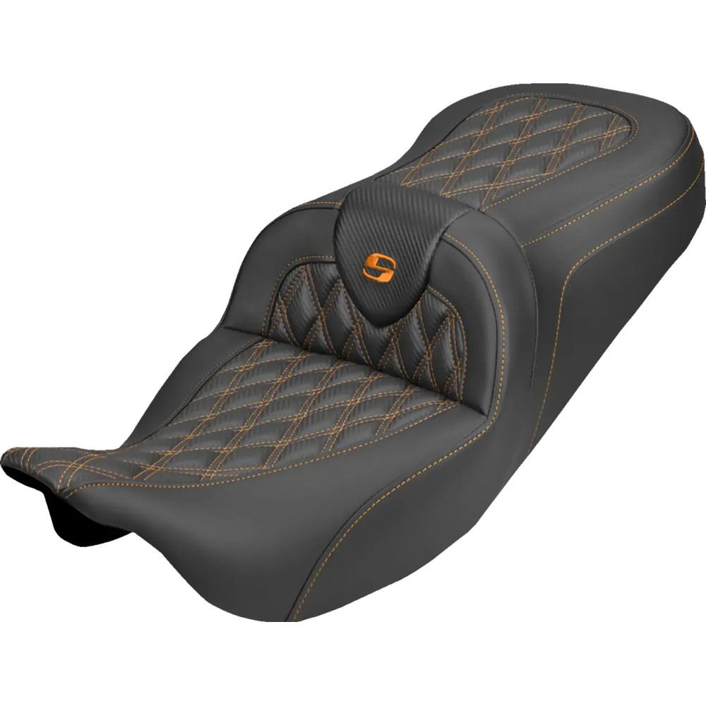 Roadsofa™ Carbon Fiber Seat — 2-Up Seat, Black/Orange
