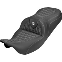 Roadsofa™ Carbon Fiber Seat — 2-Up Seat, Black, White Stitching