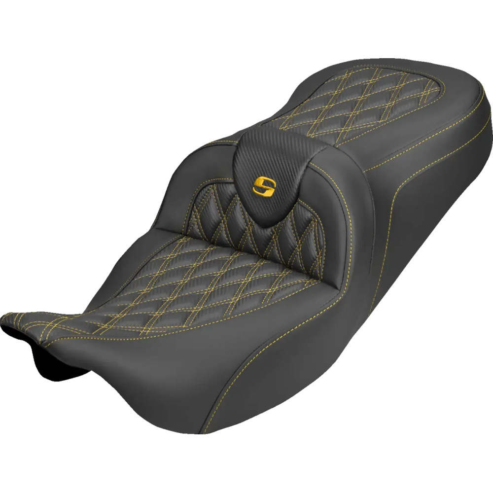 Asiento Roadsofa™ de fibra de carbono — Asiento biplaza, negro/dorado, fibra de carbono