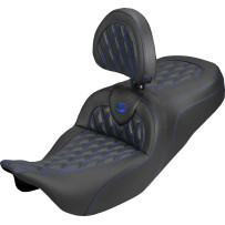 Roadsofa™ Carbon Fiber Seat — 2-Up Seat, Black/Blue, 31"