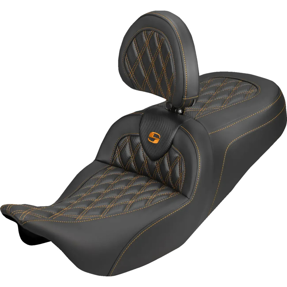 Roadsofa™ Carbon Fiber Seat — 2-up seat, black/orange
