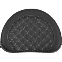 Sissy Bar Pad — 10", 8", Black, Silver Stitching