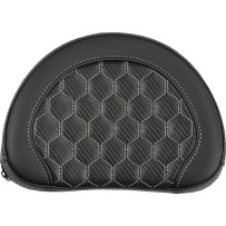Sissy Bar Pad — 10", 8", Black, Silver Stitching