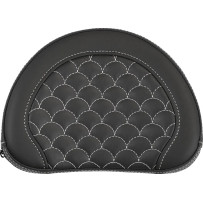 Sissy Bar Pad — 10 in, 8 in, Black/White Stitching