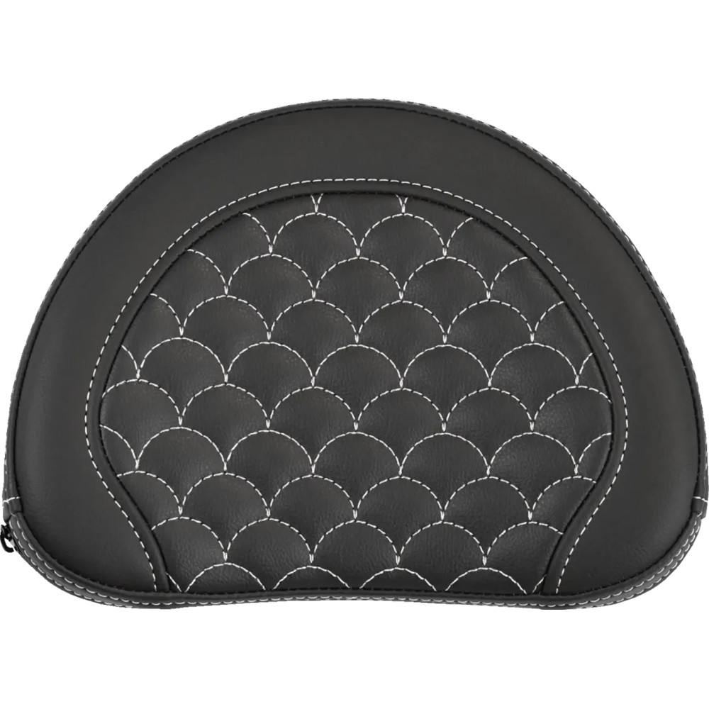 Sissy Bar Pad — 10 in, 8 in, Black/White Stitching